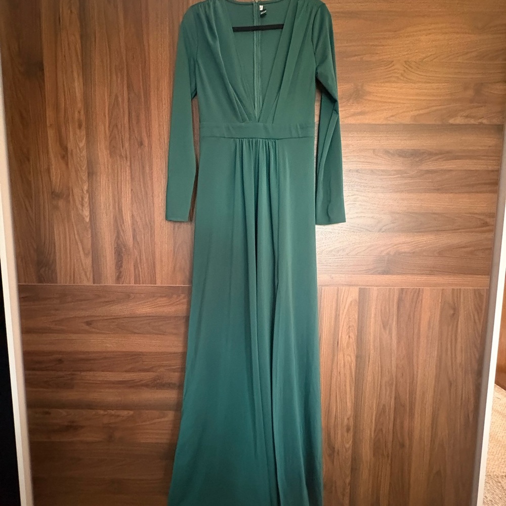 Chic Long Sleeve Green Dress